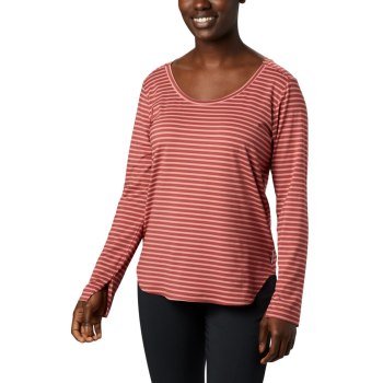 Columbia Ženske Majice S Kapuljačom - Firwood Camp Long Sleeve Crvene Prugice | FUMJ-78639